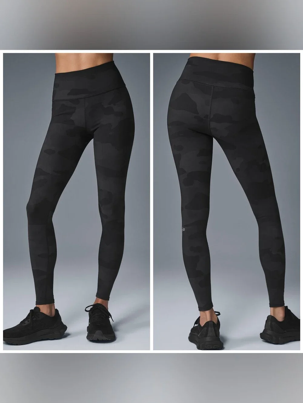 ALO Yoga High-Waist Camo Vapor Legging, Size Medium, Black Camouflage